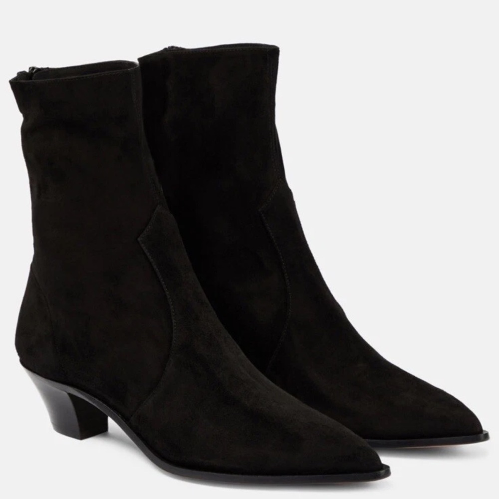 Aquazzura Black Suede Heeled Boots